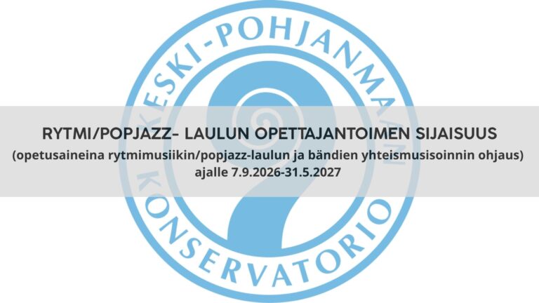 Haetaan laulunopettajaa (pop/jazz/rytmimusiikki)